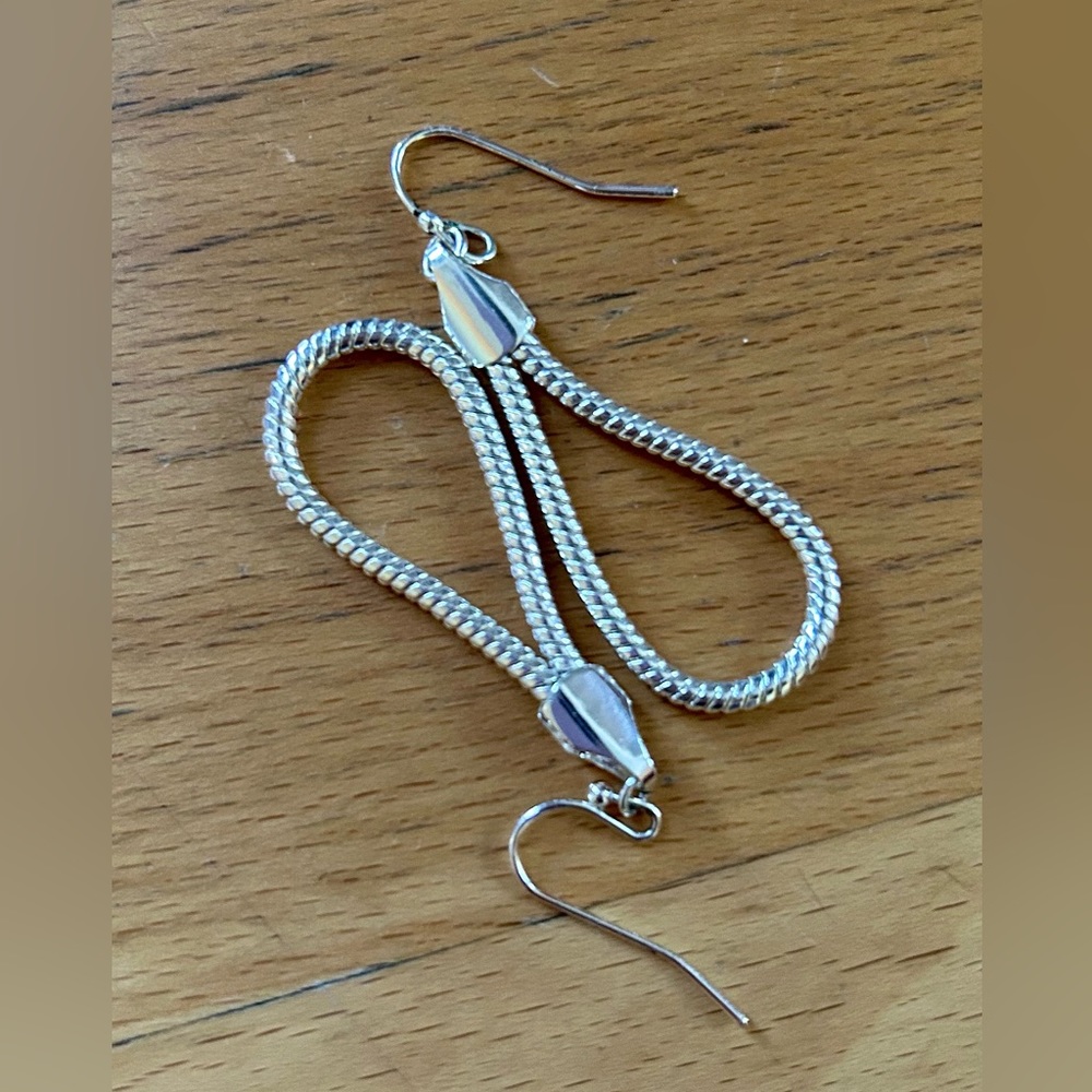 Avon Silver-tone Teardrop Dangle Earrings with French hook